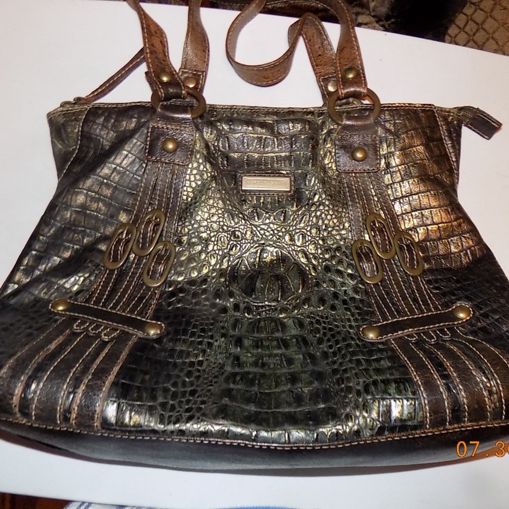 Marco Buggiani Croc embossed large leather bag - Picture 14 of 16